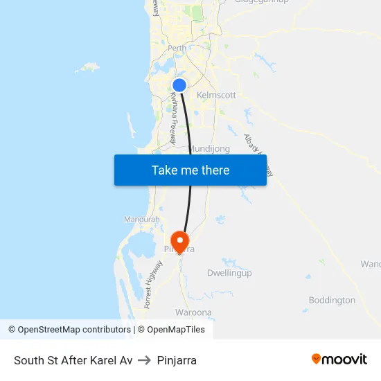 South St After Karel Av to Pinjarra map