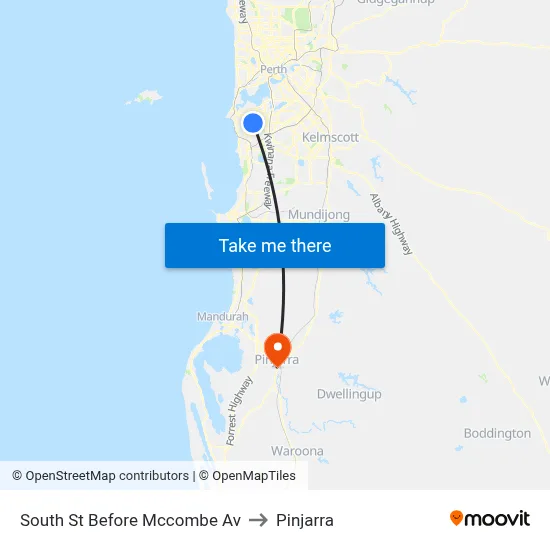 South St Before Mccombe Av to Pinjarra map