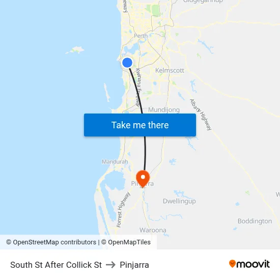 South St After Collick St to Pinjarra map