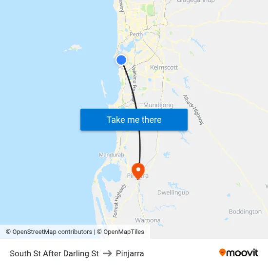 South St After Darling St to Pinjarra map