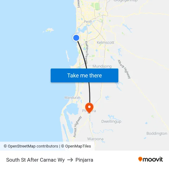 South St After Carnac Wy to Pinjarra map