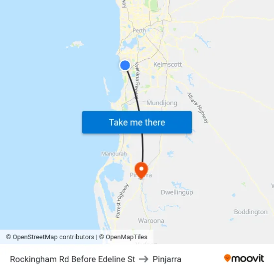 Rockingham Rd Before Edeline St to Pinjarra map