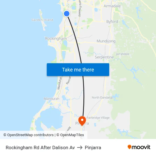 Rockingham Rd After Dalison Av to Pinjarra map