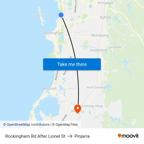 Rockingham Rd After Lionel St to Pinjarra map