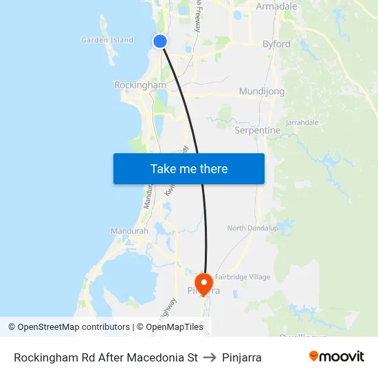 Rockingham Rd After Macedonia St to Pinjarra map
