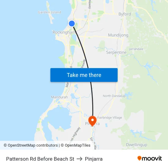 Patterson Rd Before Beach St to Pinjarra map