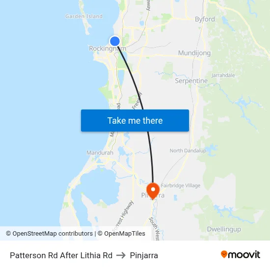 Patterson Rd After Lithia Rd to Pinjarra map