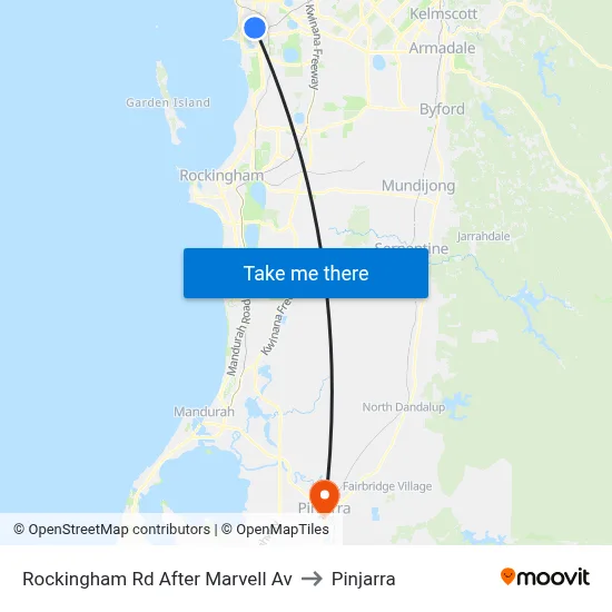 Rockingham Rd After Marvell Av to Pinjarra map