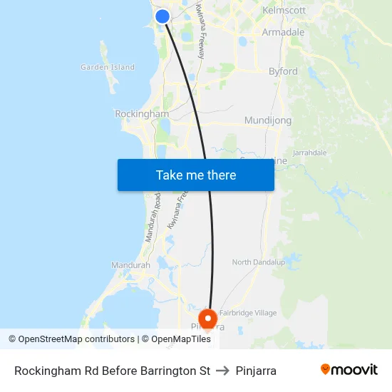 Rockingham Rd Before Barrington St to Pinjarra map