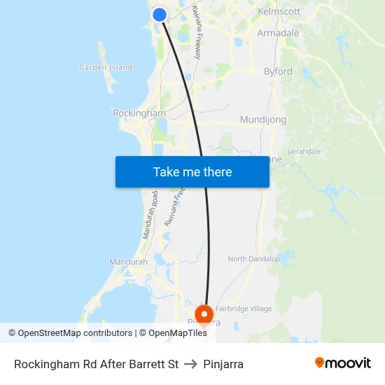 Rockingham Rd After Barrett St to Pinjarra map