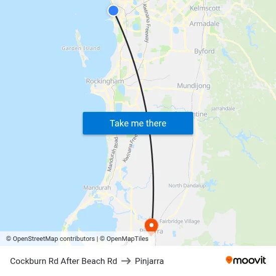 Cockburn Rd After Beach Rd to Pinjarra map