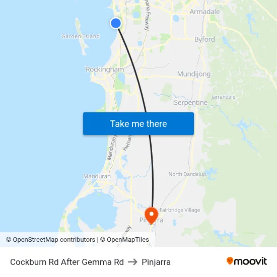 Cockburn Rd After Gemma Rd to Pinjarra map