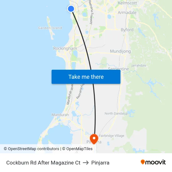 Cockburn Rd After Magazine Ct to Pinjarra map