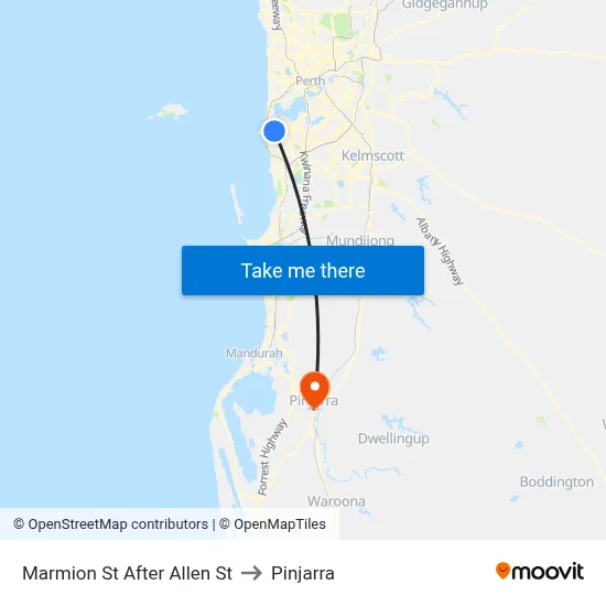Marmion St After Allen St to Pinjarra map