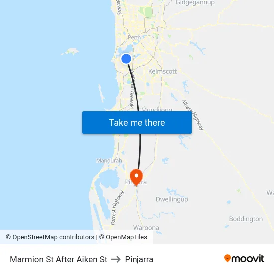 Marmion St After Aiken St to Pinjarra map