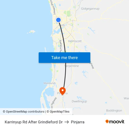 Karrinyup Rd After Grindleford Dr to Pinjarra map
