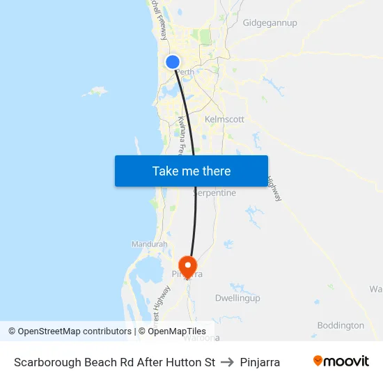 Scarborough Beach Rd After Hutton St to Pinjarra map