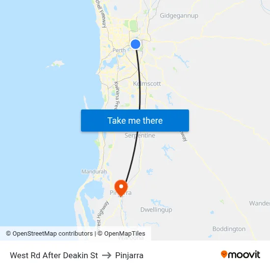 West Rd After Deakin St to Pinjarra map