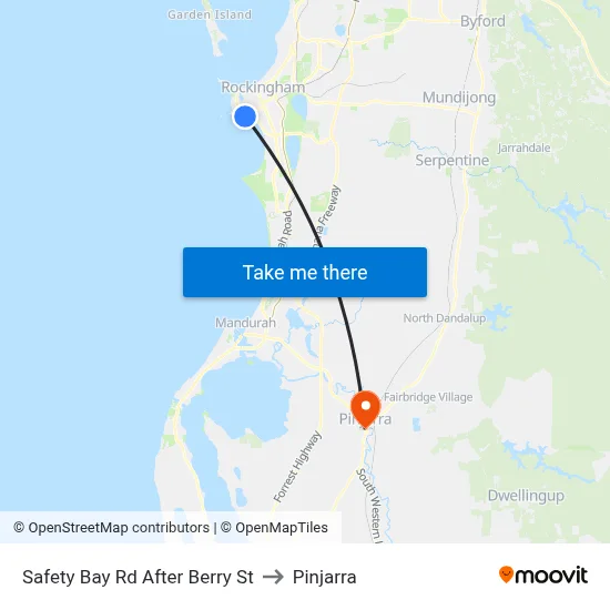 Safety Bay Rd After Berry St to Pinjarra map