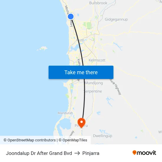 Joondalup Dr After Grand Bvd to Pinjarra map