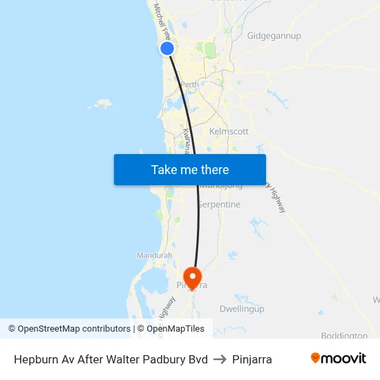 Hepburn Av After Walter Padbury Bvd to Pinjarra map