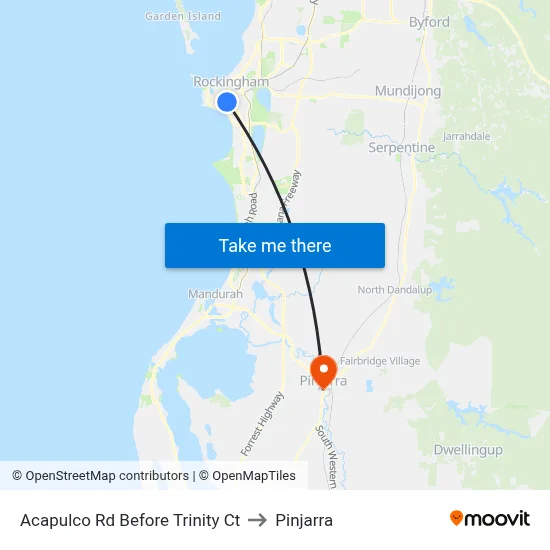 Acapulco Rd Before Trinity Ct to Pinjarra map