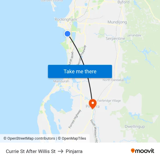 Currie St After Willis St to Pinjarra map