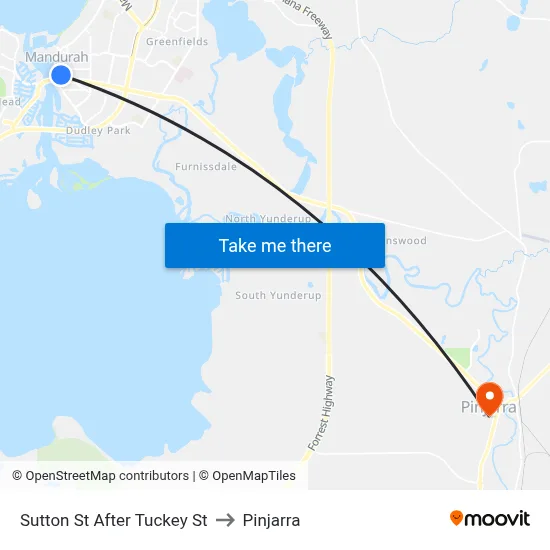 Sutton St After Tuckey St to Pinjarra map