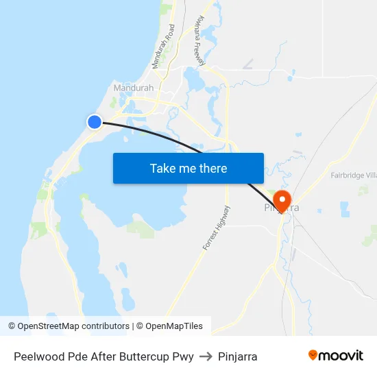 Peelwood Pde After Buttercup Pwy to Pinjarra map