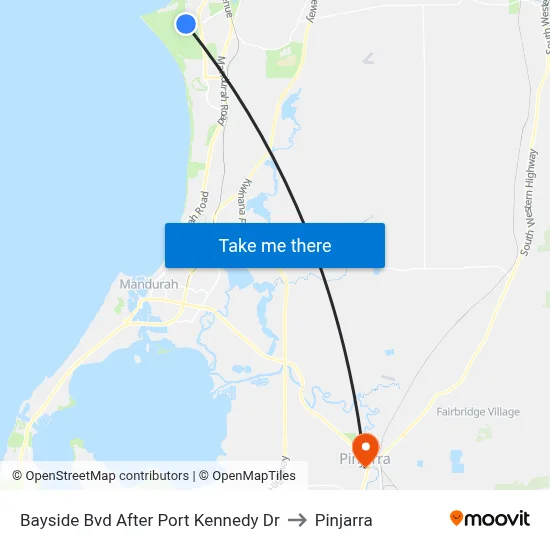 Bayside Bvd After Port Kennedy Dr to Pinjarra map