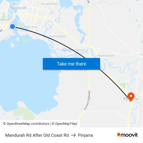 Mandurah Rd After Old Coast Rd to Pinjarra map