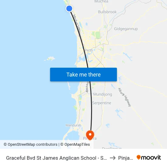 Graceful Bvd St James Anglican School - Stand 2 to Pinjarra map