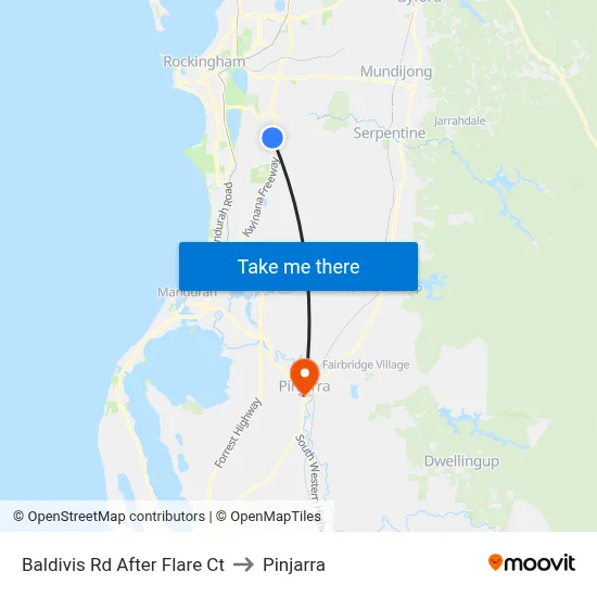 Baldivis Rd After Flare Ct to Pinjarra map