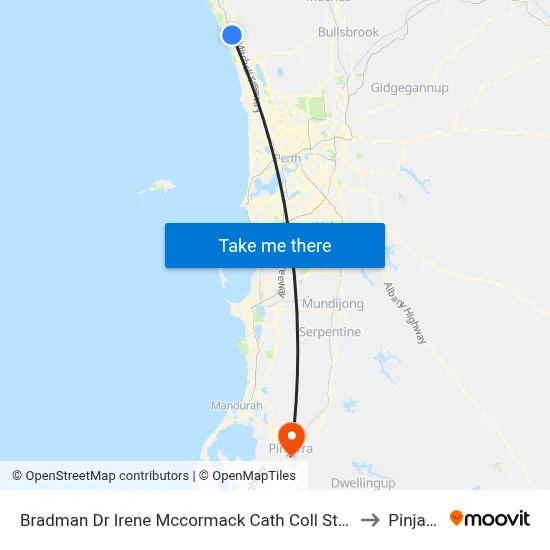 Bradman Dr Irene Mccormack Cath Coll Stand 2 to Pinjarra map