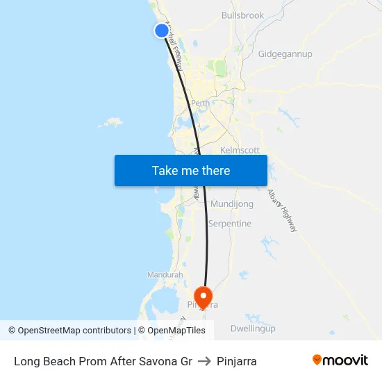 Long Beach Prom After Savona Gr to Pinjarra map