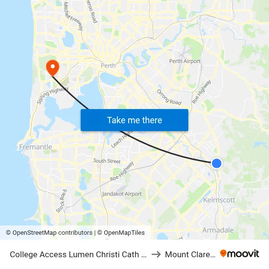 College Access Lumen Christi Cath Col Stand 4 to Mount Claremont map