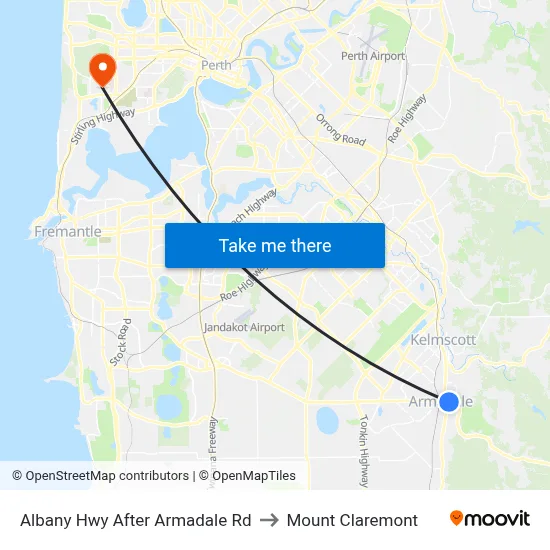 Albany Hwy After Armadale Rd to Mount Claremont map