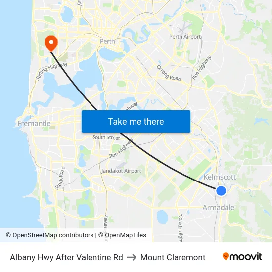 Albany Hwy After Valentine Rd to Mount Claremont map