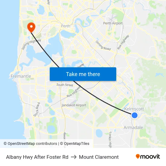 Albany Hwy After Foster Rd to Mount Claremont map