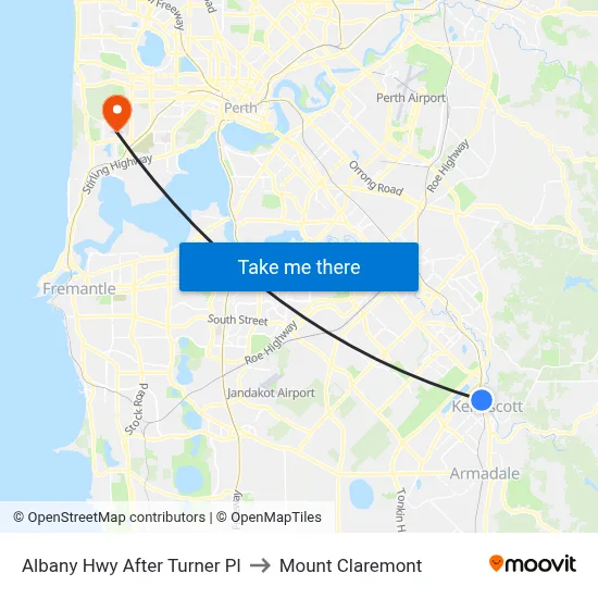 Albany Hwy After Turner Pl to Mount Claremont map