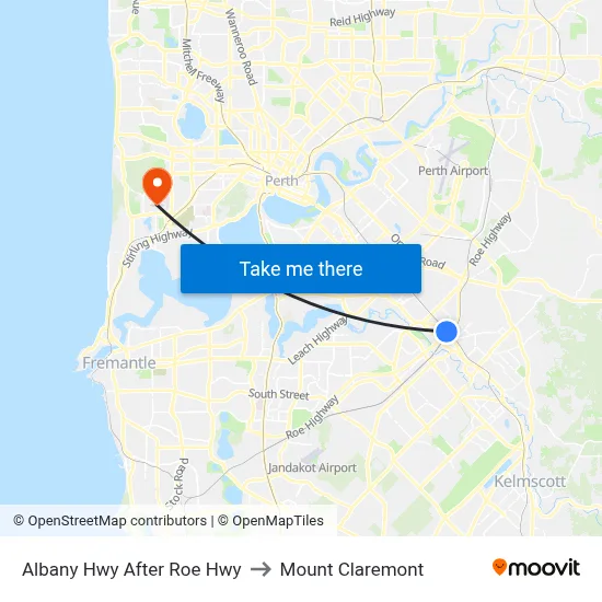 Albany Hwy After Roe Hwy to Mount Claremont map