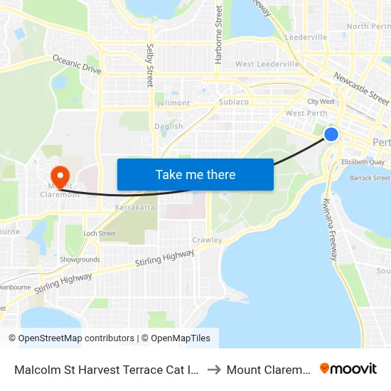 Malcolm St Harvest Terrace Cat Id 23 to Mount Claremont map