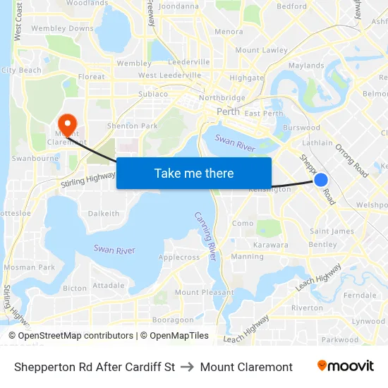 Shepperton Rd After Cardiff St to Mount Claremont map