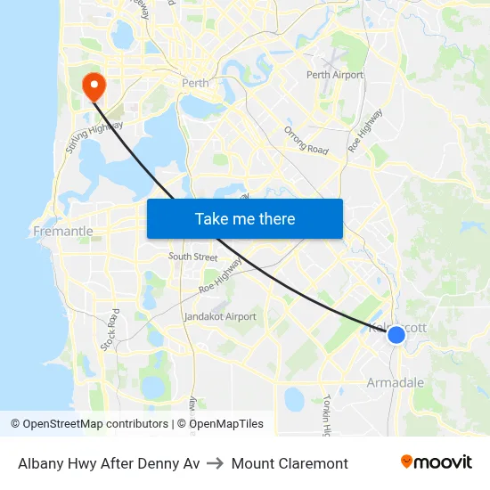 Albany Hwy After Denny Av to Mount Claremont map