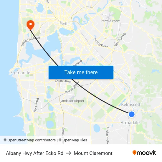 Albany Hwy After Ecko Rd to Mount Claremont map