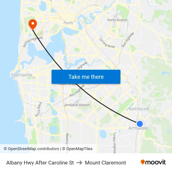 Albany Hwy After Caroline St to Mount Claremont map