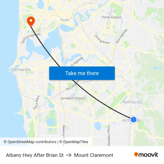 Albany Hwy After Brian St to Mount Claremont map