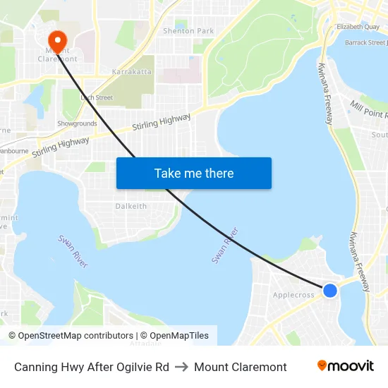 Canning Hwy After Ogilvie Rd to Mount Claremont map