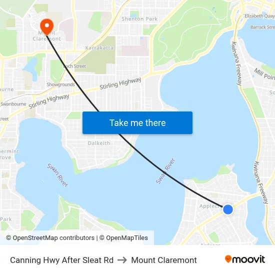 Canning Hwy After Sleat Rd to Mount Claremont map