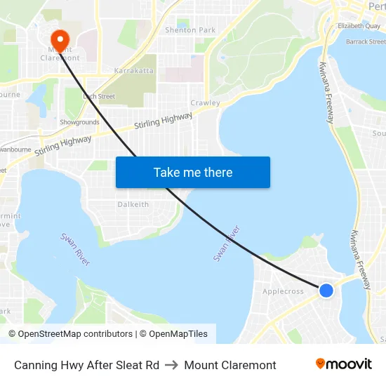 Canning Hwy After Sleat Rd to Mount Claremont map